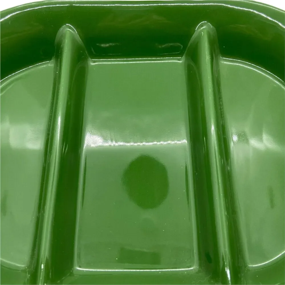 Sur La Table Green Three Section Dishwasher Safe Baking Dish Platter Snack Tray